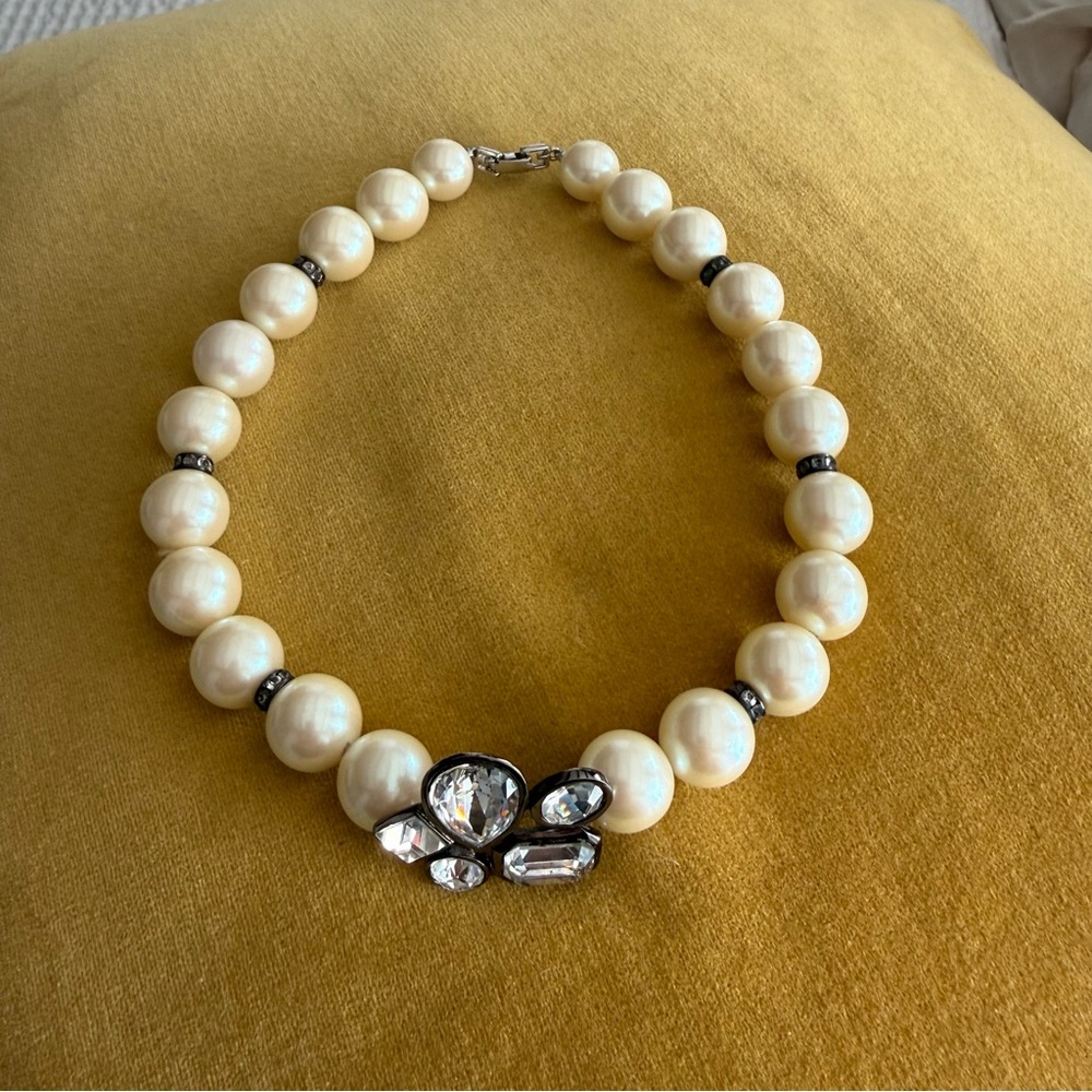 GIVENCHY Pearl & Rhinestones Statement Necklace - Picture 2 of 4